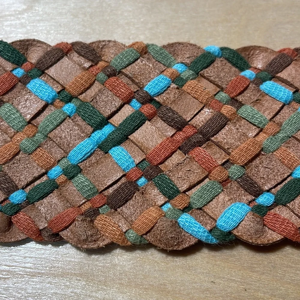 Fossil Multi Weave Genuine Leather Belt - Brown - Picture 7 of 14
